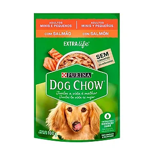 Ração Úmida Dog Chow para cães adultos porte mini e pequeno salmão 100g - Purina