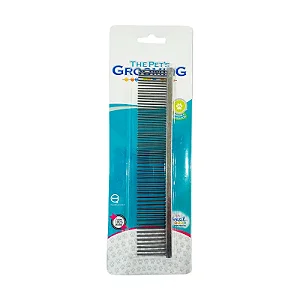 Pente Para Pet Cães De Aço Cromado Com 61 Dentes 19cm - The Pets Brasil