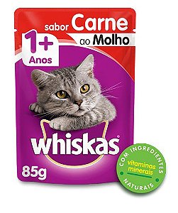 Sachê Whiskas Gato Adulto - Carne ao Molho 85g