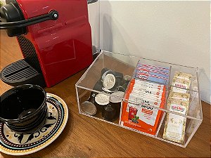 Caixa Organizadora Para Chá Capsula De Café Açúcar e Adoçantes