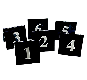 Placas Numeradas para Mesa em Acrílico Preto