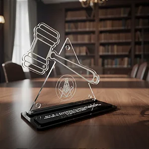 Troféu Em Acrílico Malhete Personalizado
