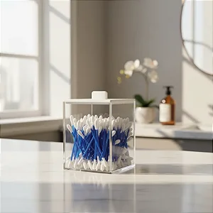 POTE EM ACRÍLICO TRANSPARENTE COM TAMPA - 10 CM DE ALTURA