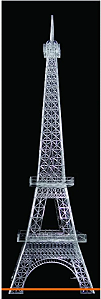 Torre Eiffel em Acrílico Cristal com 125 cm de Altura