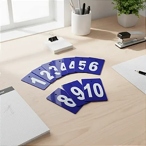 PLACAS NUMERADAS PARA PROVADOR EM ACRÍLICO AZUL