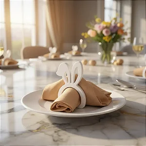 Anel Porta Guardanapos Coelho em Acrílico