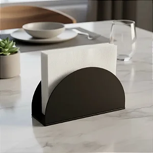 Porta Guardanapo 1/2 Lua em Acrílico Preto