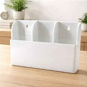 SUPORTE EM ACRÍLICO BRANCO PARA 3 CONTROLES REMOTOS