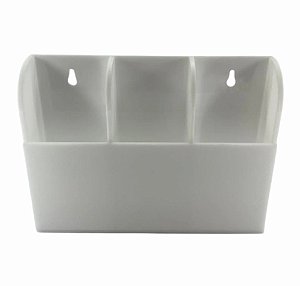 SUPORTE EM ACRÍLICO BRANCO PARA 3 CONTROLES REMOTOS