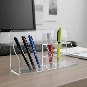 Suporte de Apagador e Canetões em Acrílico Transparente