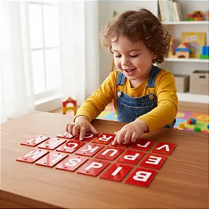Placas para Provador Alfabeto na cor Vermelha
