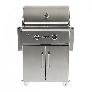 churrasqueira à gás COYOTE SÉRIE C 28", 2 queimadores com carrinho inox 71cm GLP 110V- C1C28LP-FS