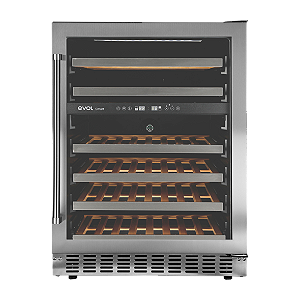 Adega de Vinhos Evol Smart 46 Garrafas Dual Zone de Embutir Abertura para Direita