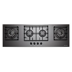 Cooktop Elettromec Vetro à Gás 4 Bocas Vidro Preto 110cm Bivolt