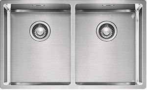 Cuba Box Dupla Embutir e Sobrepor Franke 78x45 c/ Válvula 4,5