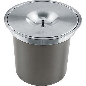 Lixeira de Sobrepor Redonda Franke Aço Inox Escovado - 5 Litros