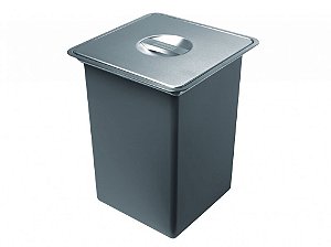 Lixeira de Sobrepor Quadrada Franke Aço Inox Escovado - 10 Litros