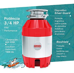 Triturador de Resíduos de Alimentos Turbo Elite TE75 Franke 220V