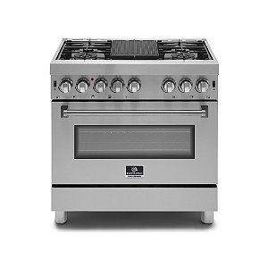 Fogão Freestanding Elettromec Profissional 5 Queimadores com Forno Elétrico Inox 90cm 220V
