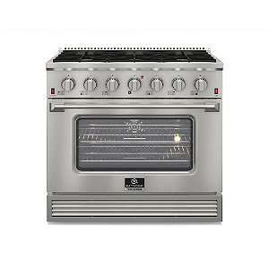 Fogão Freestanding Elettromec Profissional 6 Queimadores com Forno à Gás 127 Litros Inox 91,5cm 110V