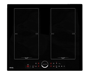 Cooktop de Indução Evol Smart Vidro Preto 4 Bocas 60cm 220V