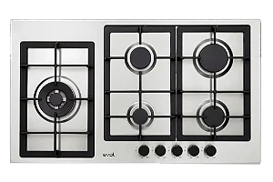Cooktop à Gás Evol Inox 5 Bocas 90cm