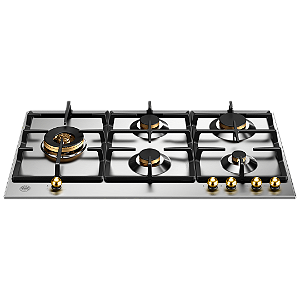 Cooktop a Gás Bertazzoni Heritage P905L HERXG 5 Queimadores Dual Flame 90 cm Inox 220V