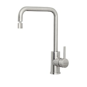 Misturador Monocomando Tramontina Angolare Aço Inox acabamento Scotch Brite Bica Articulada