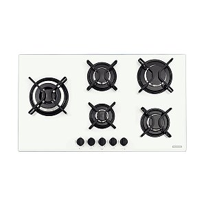Cooktop a Gás Tramontina Penta Side Plus em Vidro Temperado com Trempes em Aço Carbono e Acendimento superautomático 5 Queimadores