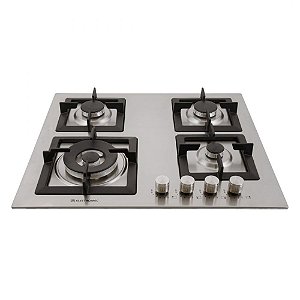 Cooktop a Gás Elettromec Quadratto 4 Bocas Tripla Chama Inox Gusa 60cm Bivolt CKG-4Q-60-XQ-3ZEA