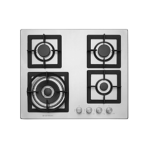 Cooktop a Gás Elettromec Quadratto 4 Bocas Tripla Chama Inox Gusa 60cm Bivolt