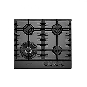 Cooktop Elettromec Vetro à Gás 4 Bocas Vidro Preto 60cm Bivolt - CKG-4Q-60-VT-3TNA