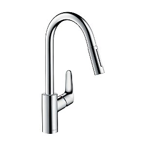 Misturador Monocomando de Cozinha Hansgrohe Focus 2 Jatos com Bica Móvel e Retrátil Cromado