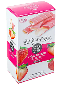 CREPE CROCANTE DENTELLE SABOR MORANGO COM RECHEIO DE CHOCOLATE BRANCO - 78g