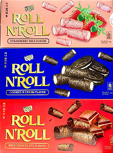 ROLINHO DE WAFER NOS SABORES MORANGO E CHOCOLATE - 80g