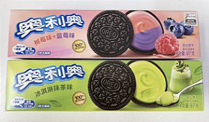 BISCOITO OREO SABORES FRAMBOESA COM BLUEBERRY E SORVETE DE MATCHA - 97g
