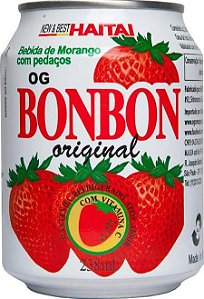 SUCO DE MORANGO COM PEDAÇOS DA FRUTA BON BON HAITAI - 235ml