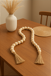 Colar decorativo madeira (bege) 1,09m