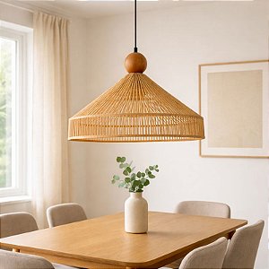 Pendente Fib.Papel Bivolt (Natural) 29cm 45d