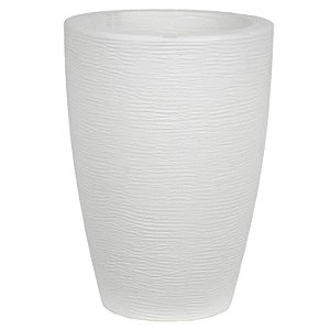 Vaso Grafiato Cônico Branco 38x27cm Cachepot