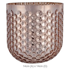 Vaso de Vidro Rosê 14x14