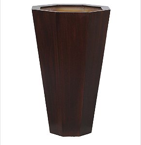 Vaso Cachepot Cônico Madeira Marrom Claro