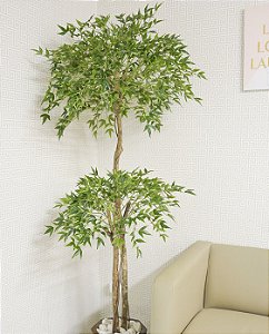 Árvore Permanente Mini Folha Toque Real 1,80c c/ pote (Linha Premium)