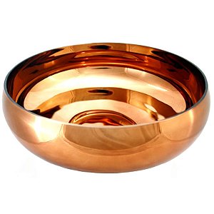 Vaso Bacia de Vidro Redondo 38cm Cobre