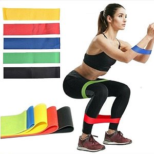 Kit Faixa Elástica Band Extensor 5 NÍveis Resistance Belt