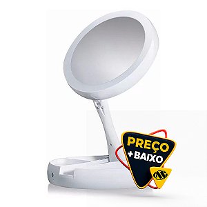 Espelho De Led Dobravel Aumenta 10x Maquiagem Original Luxo