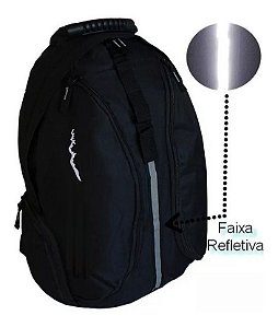 Mochila Unissex Resistente Preta Passeio Escolar Caminhada