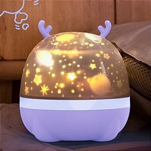 Luminária De Mesa Infantil Projetor Luzes Abajur 360°