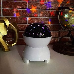 Luminária Projetor Estrelas Com Som Bluetooth Luz RGB