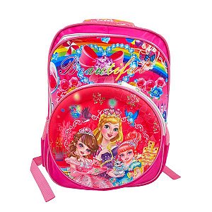 Mochila Infantil Escolar Feminina Princesa Grande Rosa